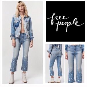Free People Raw Cropped Bootcut Jean